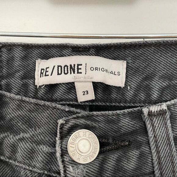 RE/DONE Originals High Rise Loose in Washed Black With Rips - Picture 7 of 14